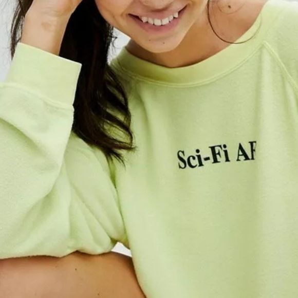 Wild Fox Sci-fi Yellow Long Sleeve sweater Rare - Picture 3 of 9